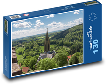 Krajina - kostolná veža Puzzle 130 dielikov - 28,7 x 20 cm 
