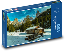Taliansko - Dolomity, chata Puzzle 130 dielikov - 28,7 x 20 cm 