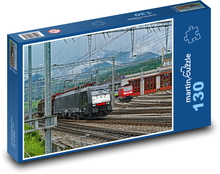Železnice - vlaky, koleje Puzzle 130 dílků - 28,7 x 20 cm