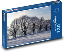 Zimní krajina - sníh, stromy Puzzle 130 dílků - 28,7 x 20 cm