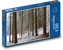 Stromy v zimě - les, sníh Puzzle 130 dílků - 28,7 x 20 cm