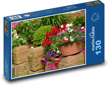 Summer flowers - balcony flowers, garden Puzzle 130 pieces - 28.7 x 20 cm 