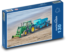 Traktor - upratovanie pláže, more Puzzle 130 dielikov - 28,7 x 20 cm 
