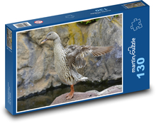 Divoká kačica - vodný vták, zviera Puzzle 130 dielikov - 28,7 x 20 cm 