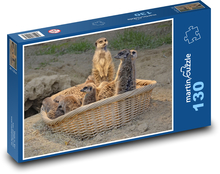 Surykatka - zwierzę, Afryka Puzzle 130 elementów - 28,7x20 cm