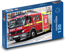 Hasičské auto - britští hasiči, auto Puzzle 130 dílků - 28,7 x 20 cm