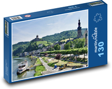 Hrad - vesnice, loď Puzzle 130 dílků - 28,7 x 20 cm