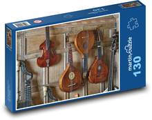 Strunné nástroje - housle, kytara Puzzle 130 dílků - 28,7 x 20 cm