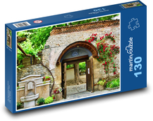 Eingang zum Garten - Portal, Fassade Puzzle 130 Teile - 28,7x20 cm