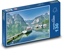 Boats - mountains, lake Puzzle 130 pieces - 28.7 x 20 cm 