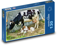 Kuh - Kalb, Tier Puzzle 130 Teile - 28,7x20 cm