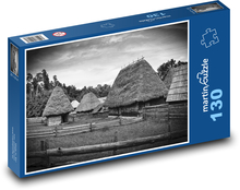 Venkovská farma - chatrče, stodola Puzzle 130 dílků - 28,7 x 20 cm