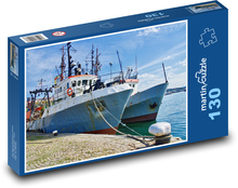 Fischerboot - Meer, Liegeplatz Puzzle 130 Teile - 28,7x20 cm