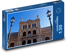 Plaza De Espania - palác, Španělsko Puzzle 130 dílků - 28,7 x 20 cm