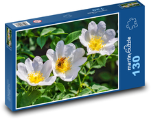 Šípok - biely kvet, včela Puzzle 130 dielikov - 28,7 x 20 cm
