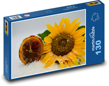 Hodiny - slnečnica, zmena času Puzzle 130 dielikov - 28,7 x 20 cm 