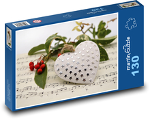 Noten - Lied, Herz Puzzle 130 Teile - 28,7x20 cm