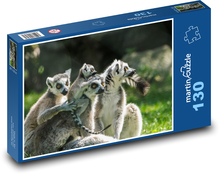 Lemuři - skupina lemurů Puzzle 130 dílků - 28,7 x 20 cm