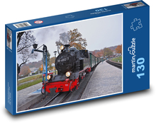 Steam locomotive - train, tracks Puzzle 130 pieces - 28.7 x 20 cm 