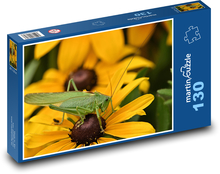 Grasshopper - insects, flower Puzzle 130 pieces - 28.7 x 20 cm 