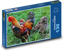 Kohút - sliepka, vták Puzzle 130 dielikov - 28,7 x 20 cm 