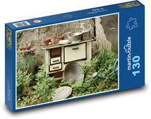 Staré kachle - starožitnosti, záhrada Puzzle 130 dielikov - 28,7 x 20 cm 