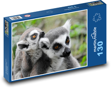 Lemury - zvieratá, zoo Puzzle 130 dielikov - 28,7 x 20 cm 