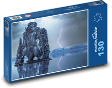 Skala - búrka, more Puzzle 130 dielikov - 28,7 x 20 cm 