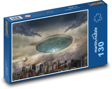 Mimozemská loď - sci-fi, mesto Puzzle 130 dielikov - 28,7 x 20 cm 