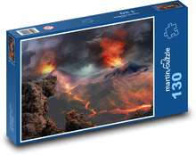 Volcano eruption - lava, smoke Puzzle 130 pieces - 28.7 x 20 cm 