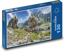 Skała - góra, turystyka Puzzle 130 elementów - 28,7x20 cm