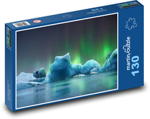 Severní polární záře - Lofoty, ledovce Puzzle 130 dílků - 28,7 x 20 cm