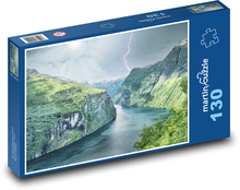 Rieka medzi horami - skaly, príroda Puzzle 130 dielikov - 28,7 x 20 cm 