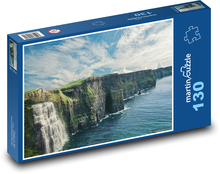 Vodopád - more, skaly Puzzle 130 dielikov - 28,7 x 20 cm 