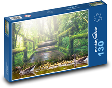 Kačice v parku - rybník, príroda Puzzle 130 dielikov - 28,7 x 20 cm 