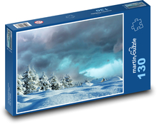 Winter landscape - trees under snow, snow Puzzle 130 pieces - 28.7 x 20 cm 