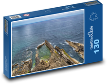 Skały nad morzem - ocean, woda Puzzle 130 elementów - 28,7x20 cm