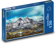Snow on the mountain - lagoons, nature Puzzle 130 pieces - 28.7 x 20 cm 