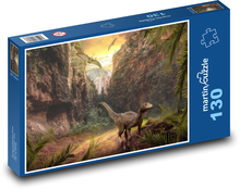 Dinosauři - krajina, příroda Puzzle 130 dílků - 28,7 x 20 cm
