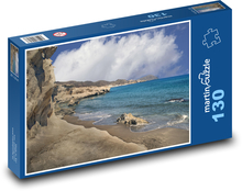 Pláž u moře - skály, pobřeží Puzzle 130 dílků - 28,7 x 20 cm