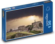 Hřbitov - krajina, mraky Puzzle 130 dílků - 28,7 x 20 cm