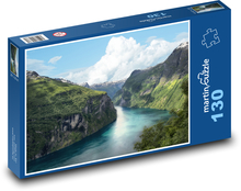 Fjord - Norway, sea Puzzle 130 pieces - 28.7 x 20 cm 