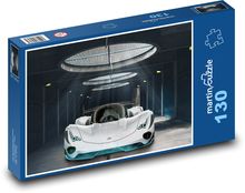 Sportwagen - Garage, Licht Puzzle 130 Teile - 28,7x20 cm