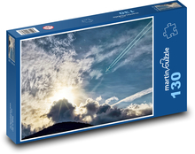 Sunset - clouds, plane Puzzle 130 pieces - 28.7 x 20 cm 