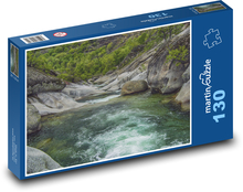 Řeka v lese - příroda, krajina Puzzle 130 dílků - 28,7 x 20 cm