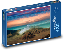 Wulkany - krajobraz, kolorowe chmury Puzzle 130 elementów - 28,7x20 cm