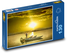 Rybár na mori - slnko, lode Puzzle 130 dielikov - 28,7 x 20 cm 