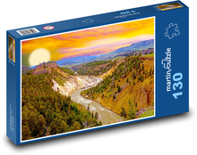 Yellowstone park - řeka Puzzle 130 dílků - 28,7 x 20 cm