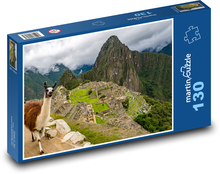 Peru - Machu Picchu, lama Puzzle 130 dílků - 28,7 x 20 cm