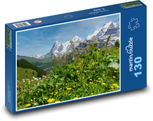 Příroda - květiny, hory Puzzle 130 dílků - 28,7 x 20 cm